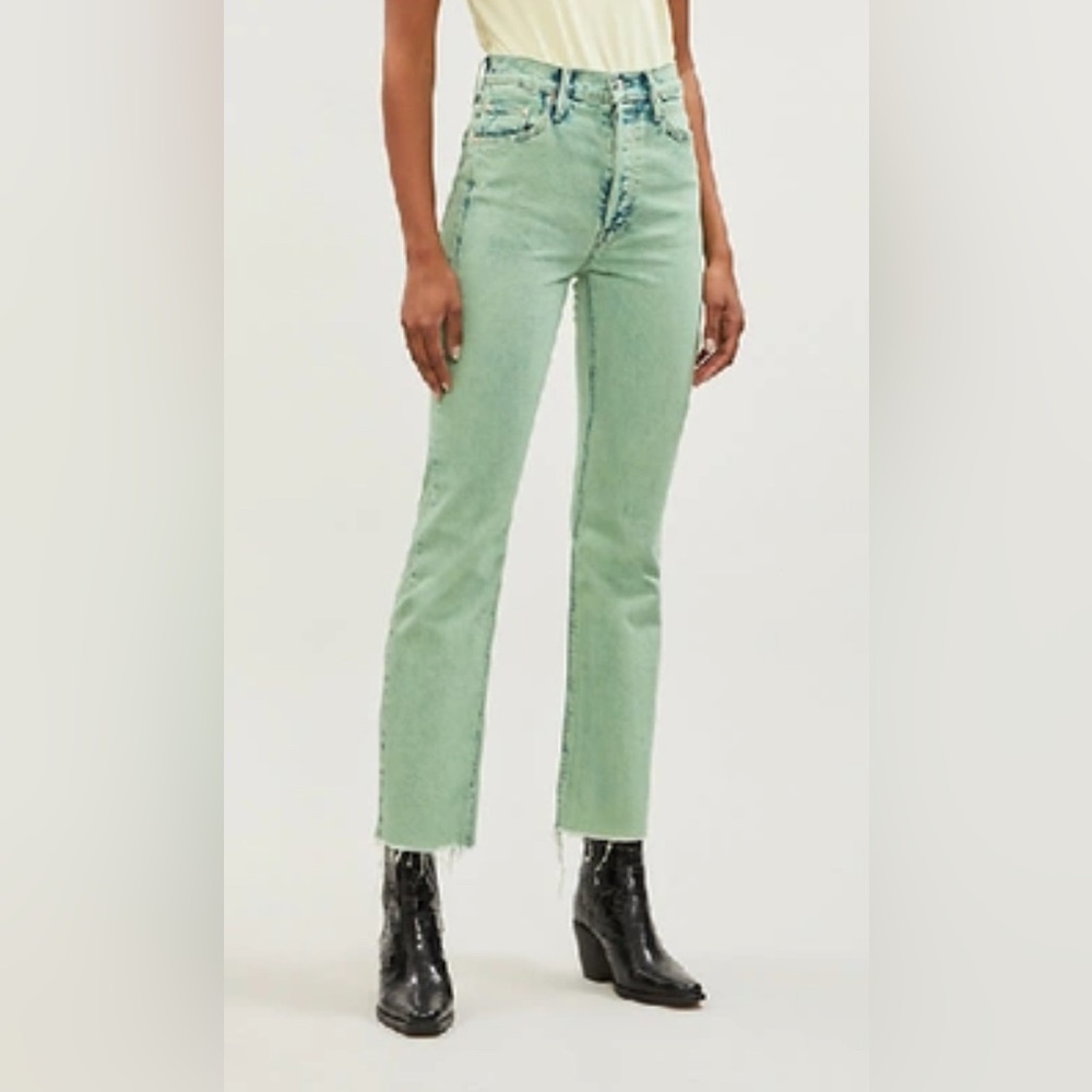 MOTHER SUPERIOR THE TRIPPER CROP FRAY JUICY FRUIT HIGH RISE JEANS 26